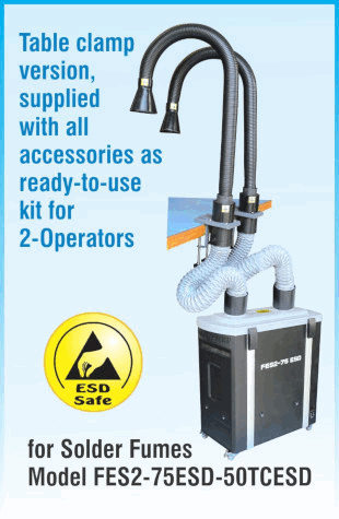 Solder Fumes Extraction System FES2-75ESD-50TCESD