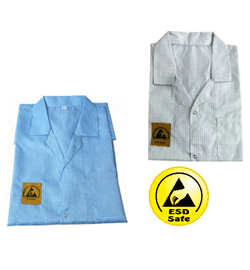 ESD Safe Apron in Blue & White Colours