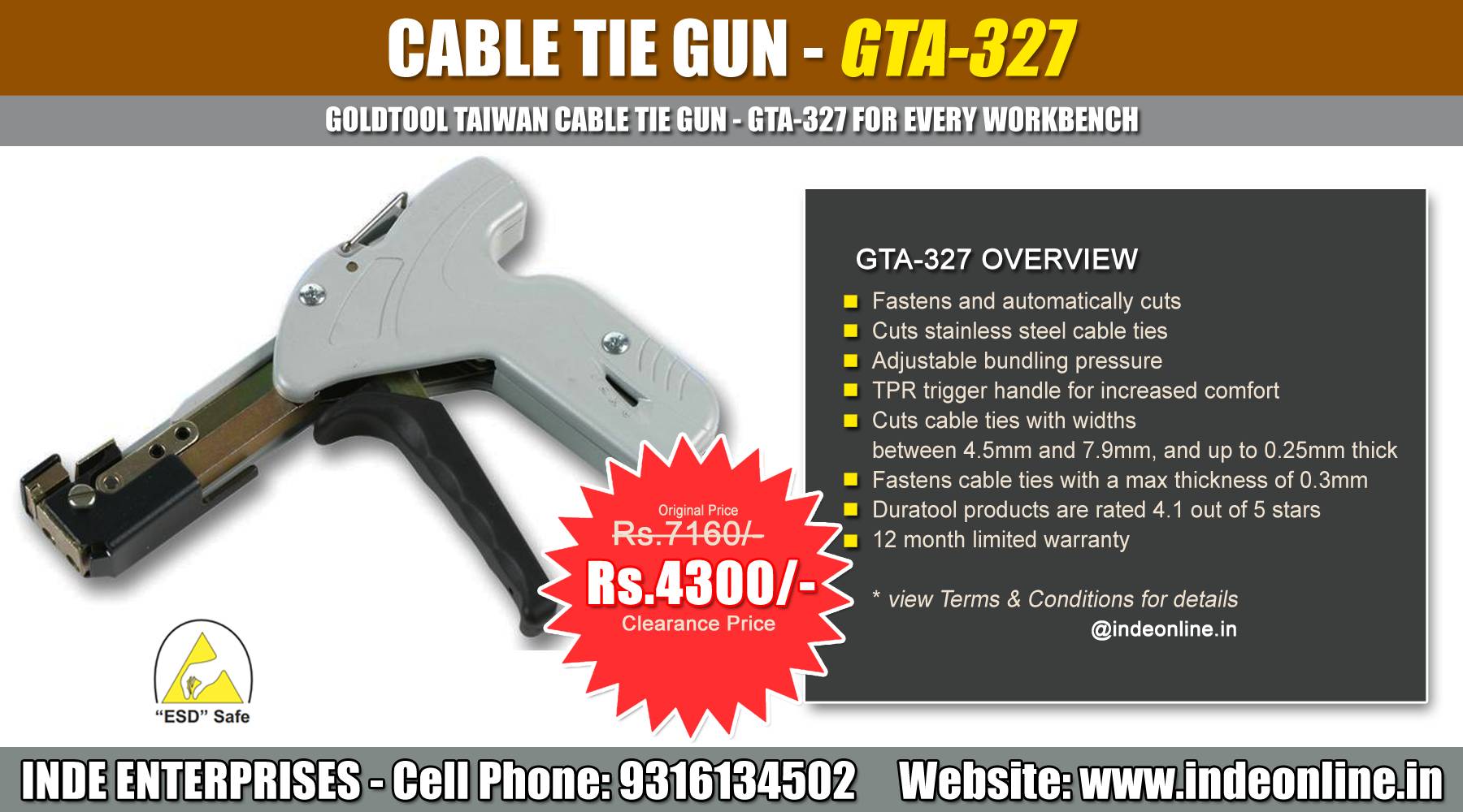 Best Cable Tie Gun Price Rs.4300/-